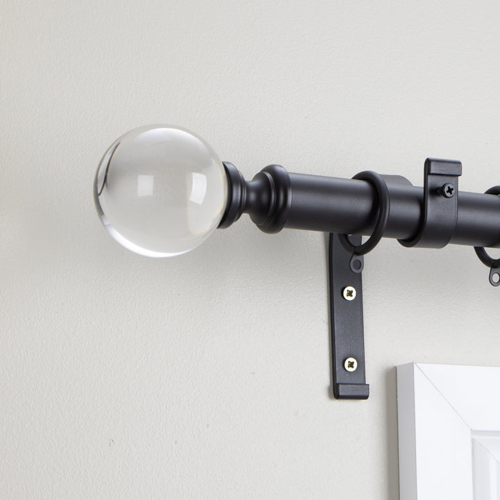 Metal Curtain Pole Kit with Acrylic Ball Finial