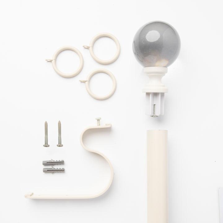 Metal Curtain Pole Kit with Acrylic Ball Finial