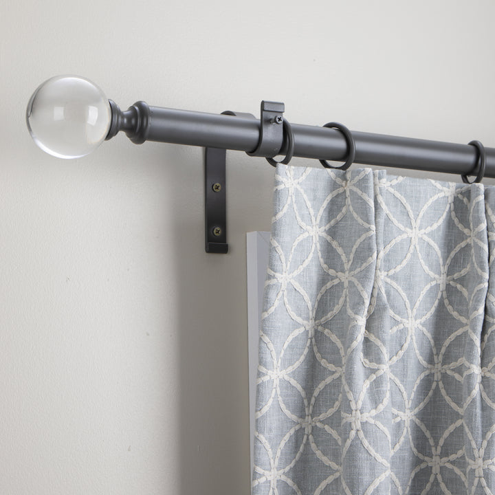 Metal Curtain Pole Kit with Acrylic Ball Finial