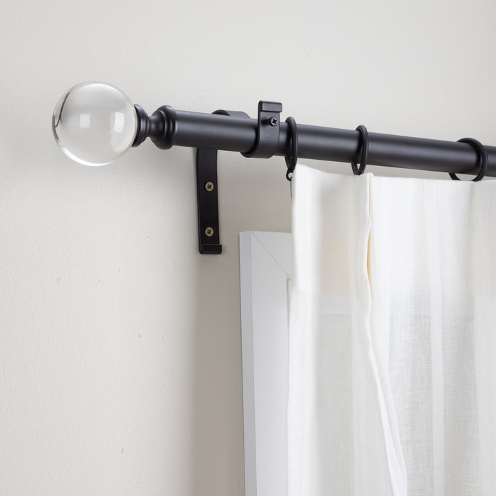 Metal Curtain Pole Kit with Acrylic Ball Finial