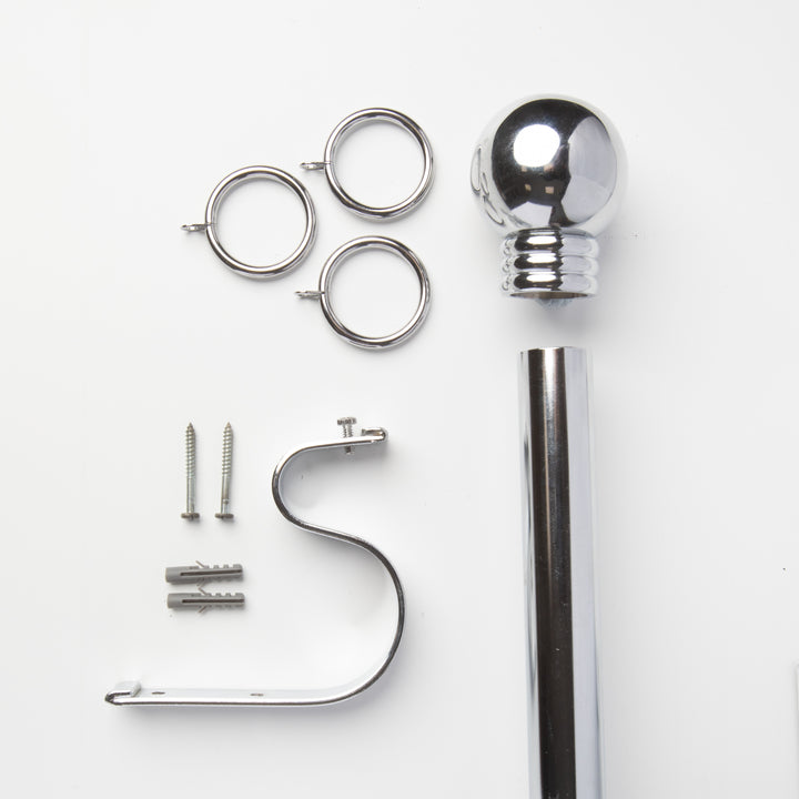 Metal Curtain Pole Kit with Ball finial