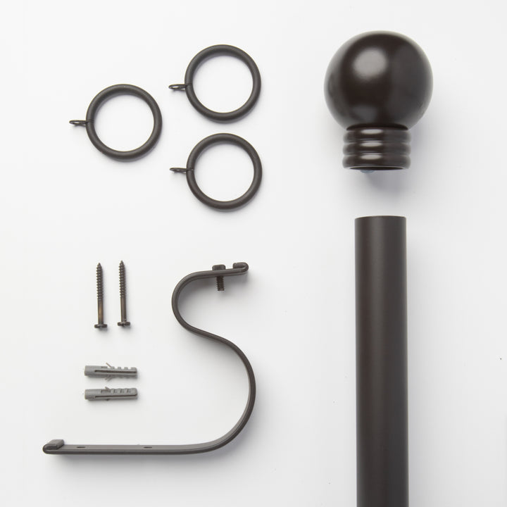 Metal Curtain Pole Kit with Ball finial