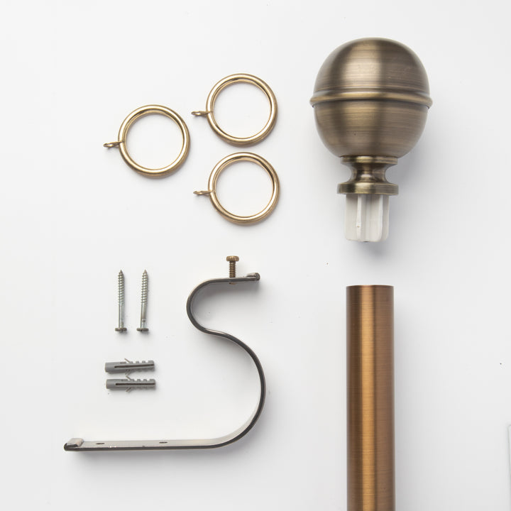 Metal Curtain Pole Kit with Granada Ball Finial