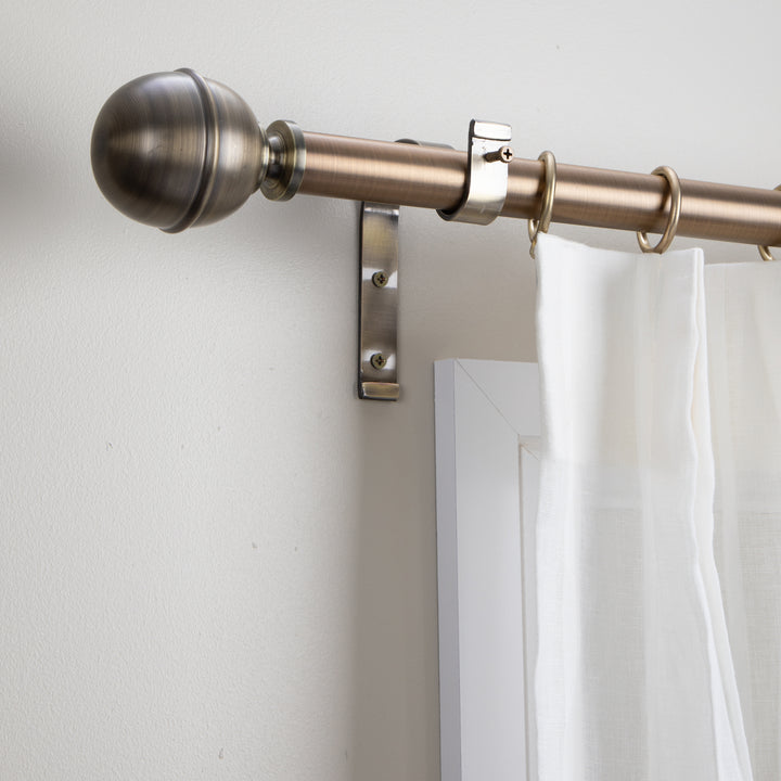 Metal Curtain Pole Kit with Granada Ball Finial