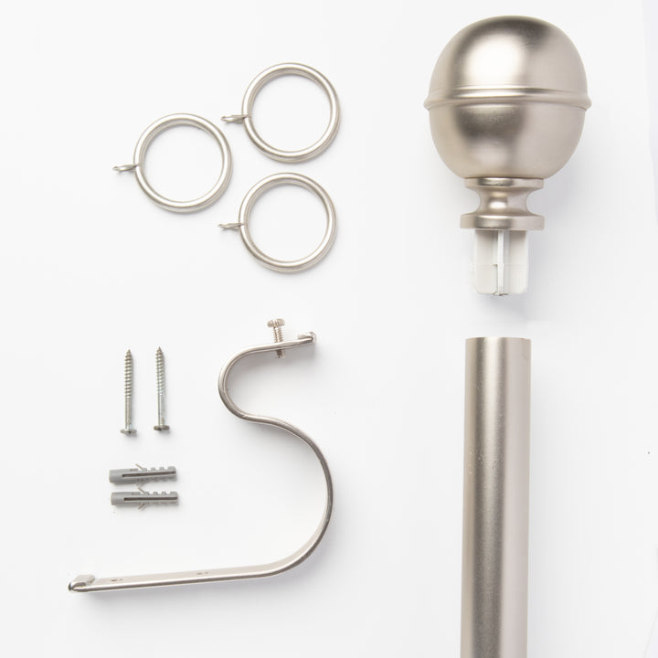 Metal Curtain Pole Kit with Granada Ball Finial