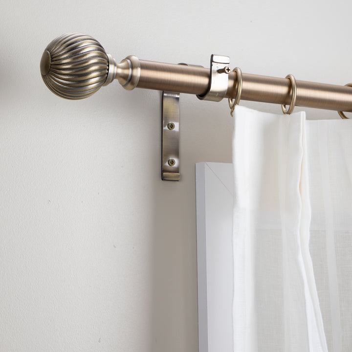 Metal Curtain Pole Kit with Swirl Ball finial