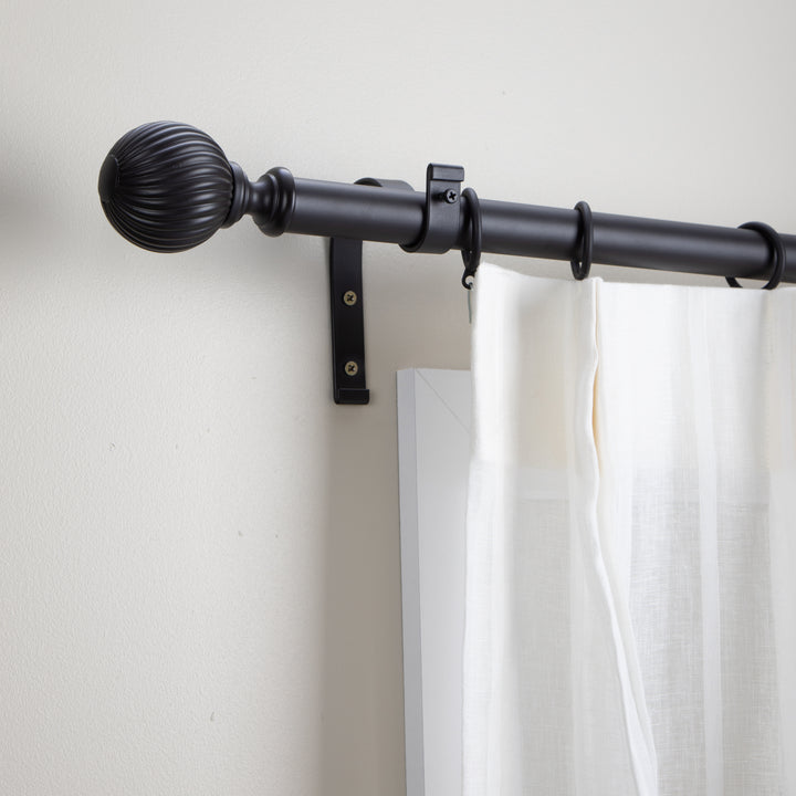 Metal Curtain Pole Kit with Swirl Ball finial