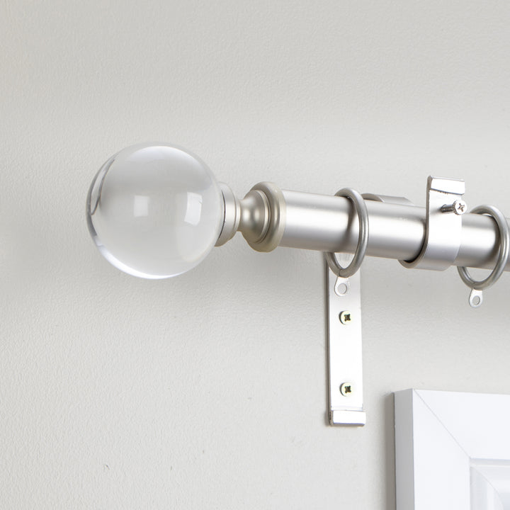 Metal Curtain Pole Kit with Acrylic Ball Finial