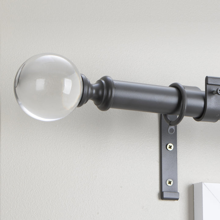 Metal Curtain Pole Kit with Acrylic Ball Finial