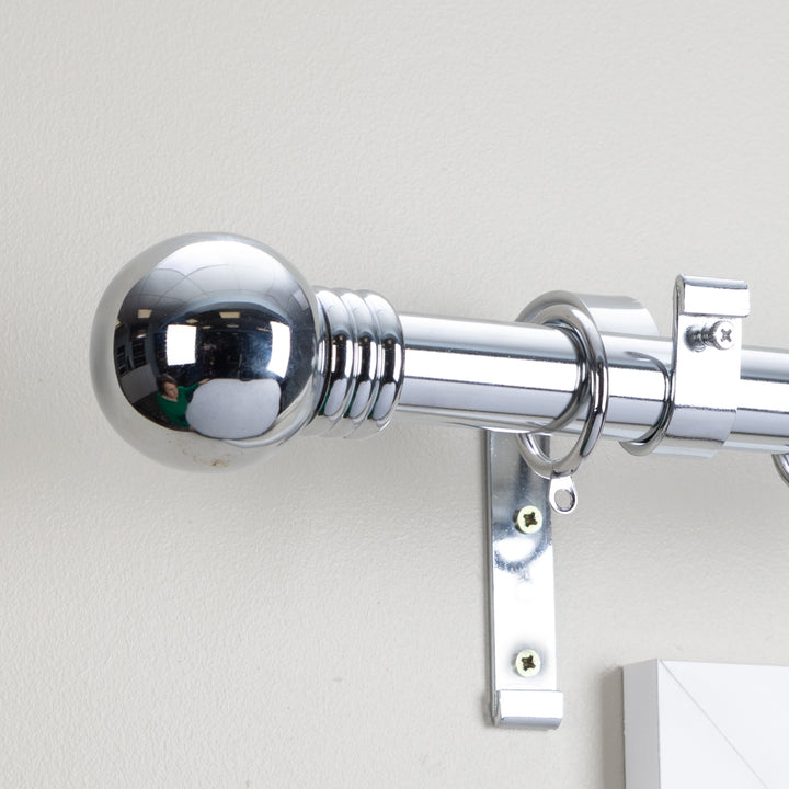 Metal Curtain Pole Kit with Ball finial