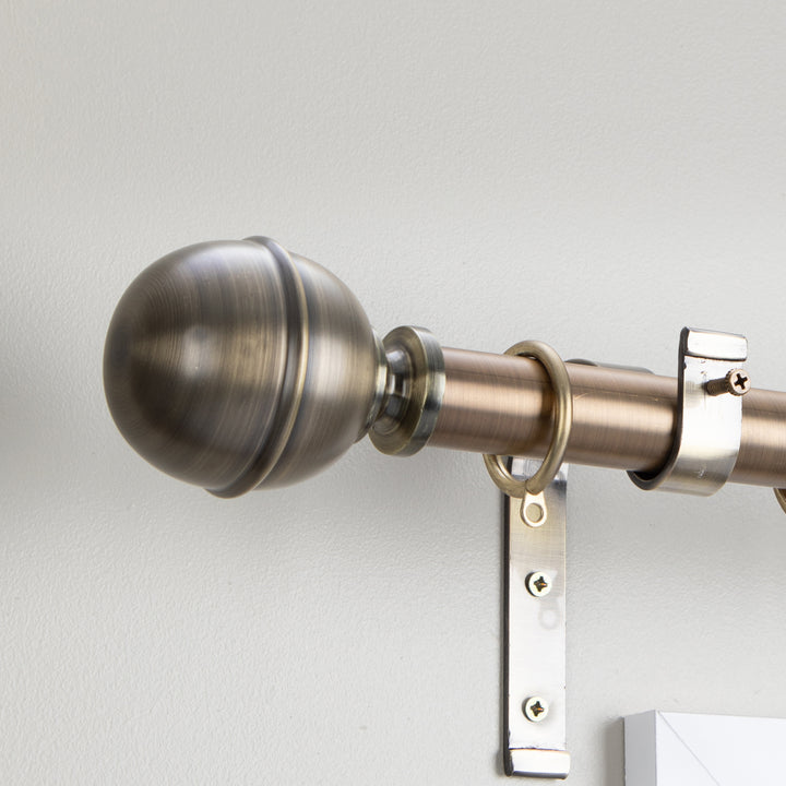 Metal Curtain Pole Kit with Granada Ball Finial