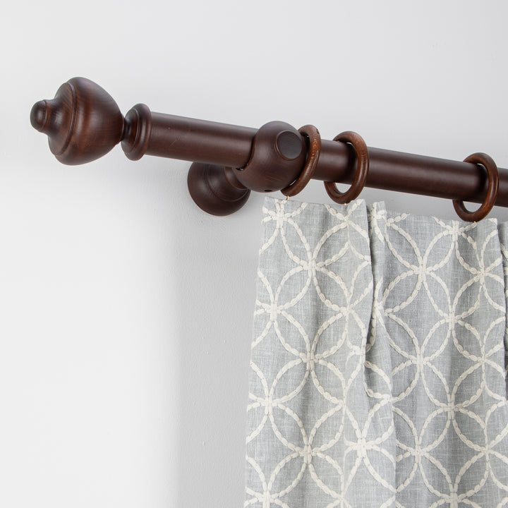 Wood Curtain Pole Kit with Amphora Finial, Dia. 35mm