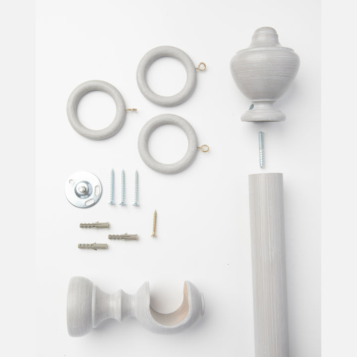 Wood Curtain Pole Kit with Amphora Finial, Dia. 35mm