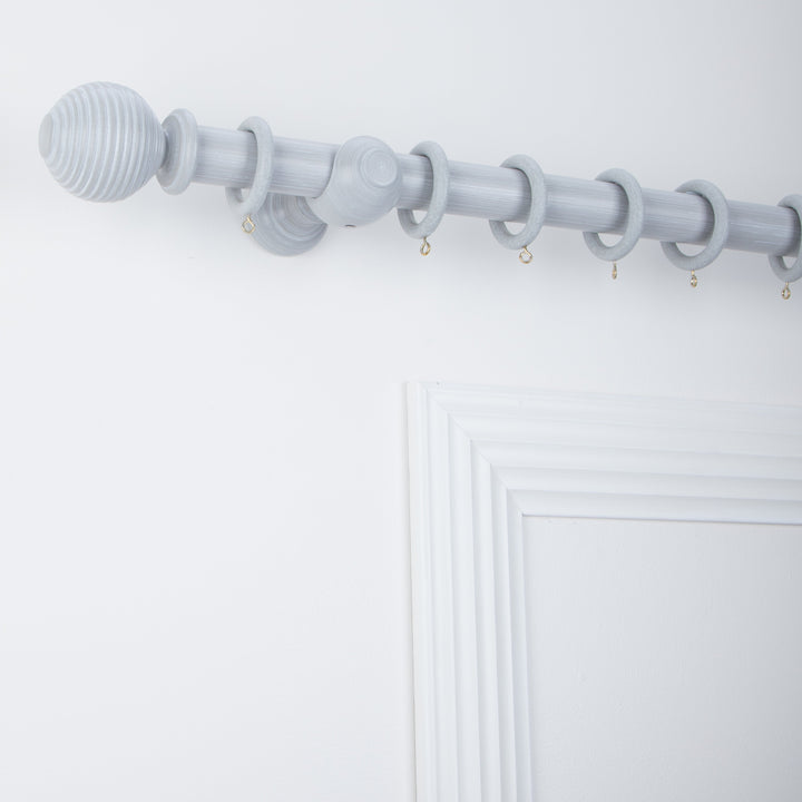 Wood Curtain Pole Kit with Beehive Finial, Dia. 35mm