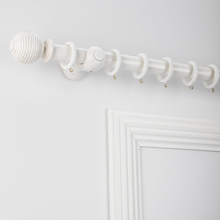 Wood Curtain Pole Kit with Beehive Finial, Dia. 35mm