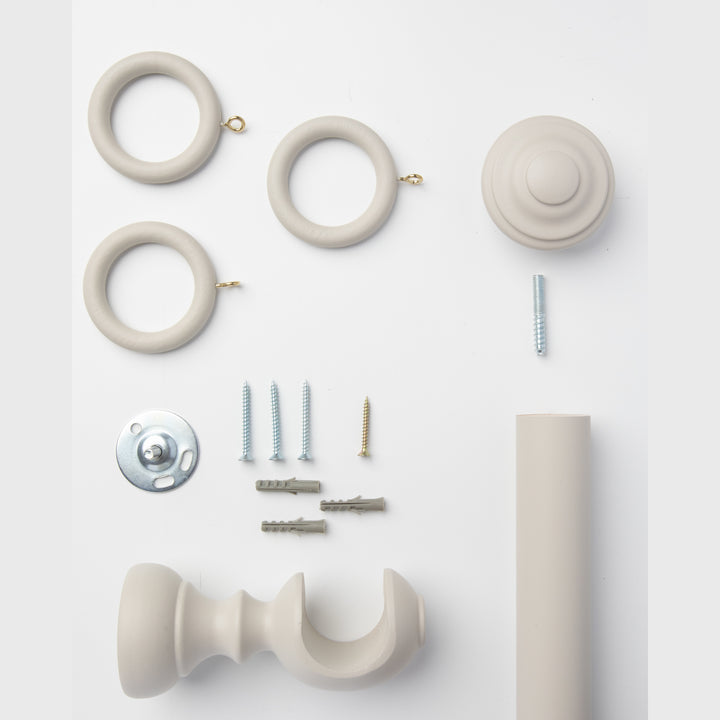 Wood Curtain Pole Kit with Cabriole Finial, Dia. 35mm