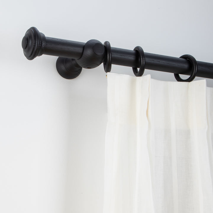 Wood Curtain Pole Kit with Cabriole Finial, Dia. 35mm