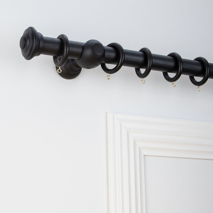 Wood Curtain Pole Kit with Cabriole Finial, Dia. 35mm