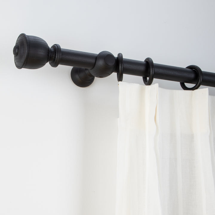 Wood Curtain Pole Kit with Craft Urn Finial, Dia. 35mm