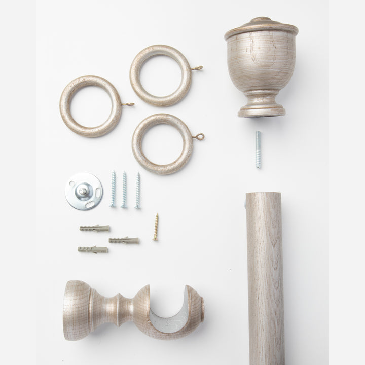 Wood Curtain Pole Kit with Craft Urn Finial, Dia. 35mm