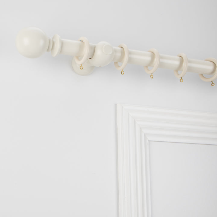 Wood Curtain Pole Kit with Craft Ball Finial, Dia. 35mm