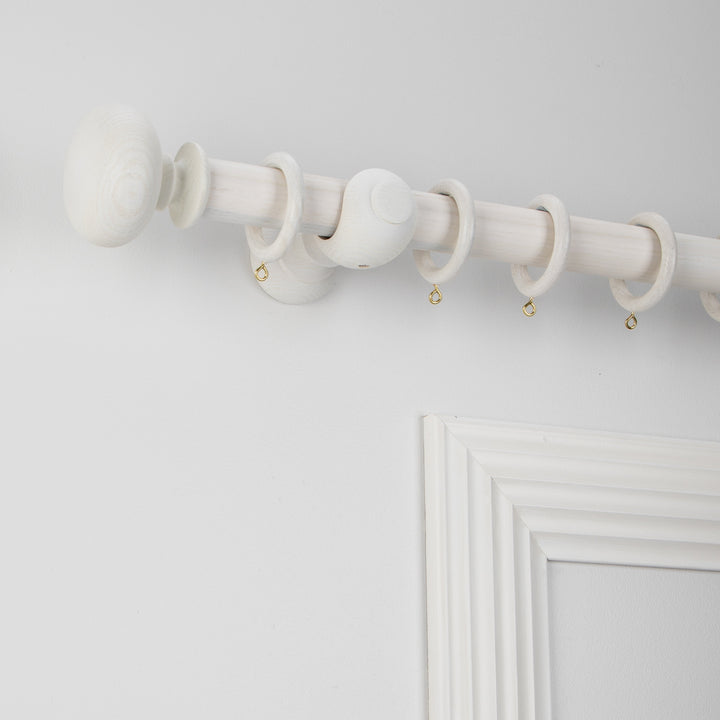 Wood Curtain Pole Kit with Craft Squashed Ball Finial, Dia. 35mm