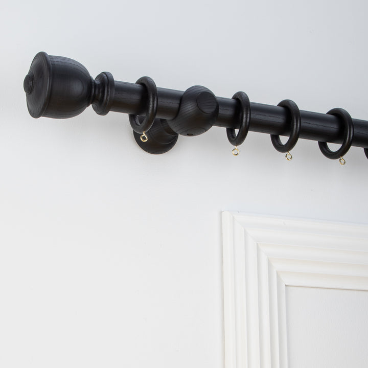 Wood Curtain Pole Kit with Craft Urn Finial, Dia. 35mm