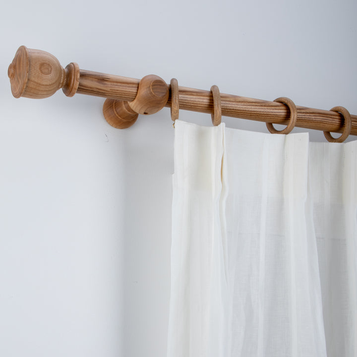 Wood Curtain Pole Kit with Craft Urn Finial, Dia. 35mm