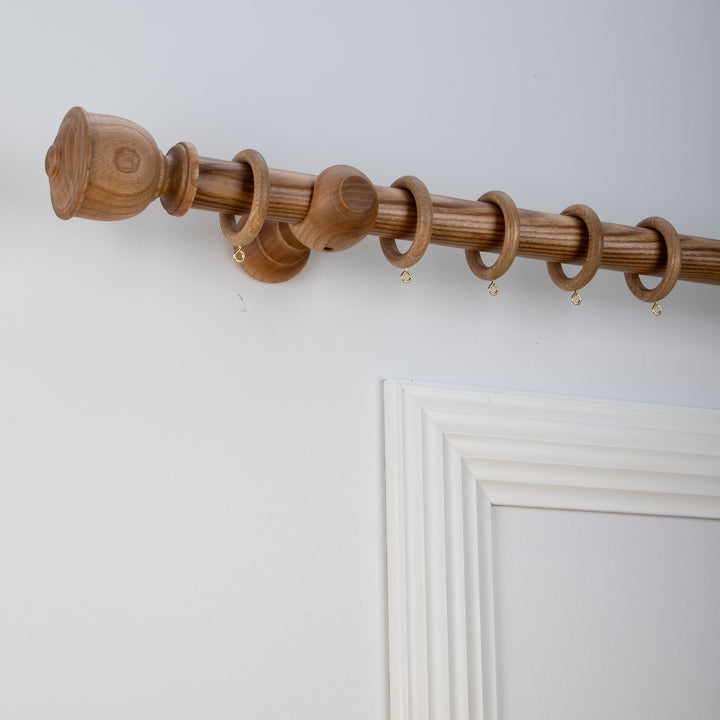 Wood Curtain Pole Kit with Craft Urn Finial, Dia. 35mm