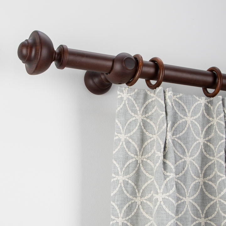 Wood Curtain Pole Kit with Kiel Finial, Dia. 35mm