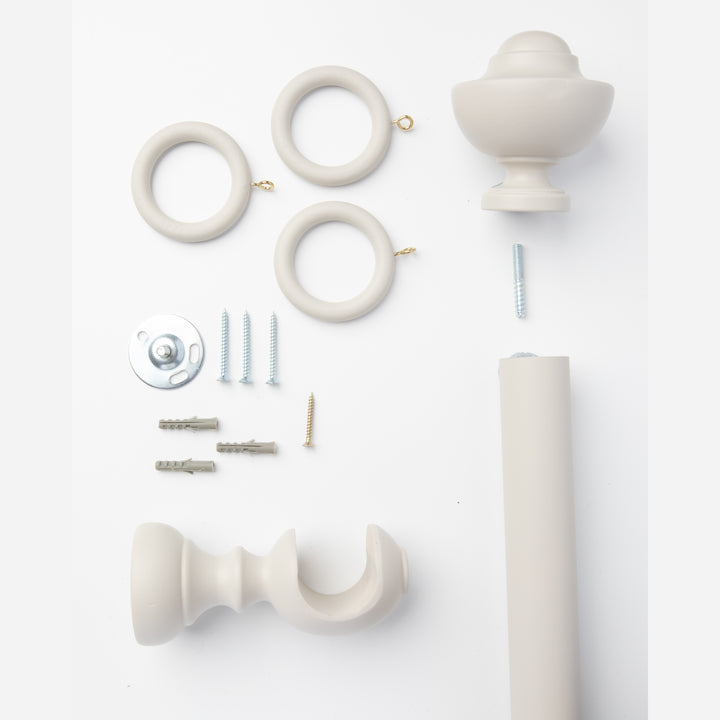 Wood Curtain Pole Kit with Kiel Finial, Dia. 35mm