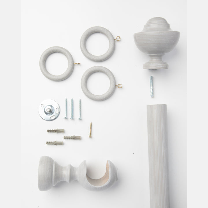 Wood Curtain Pole Kit with Kiel Finial, Dia. 35mm