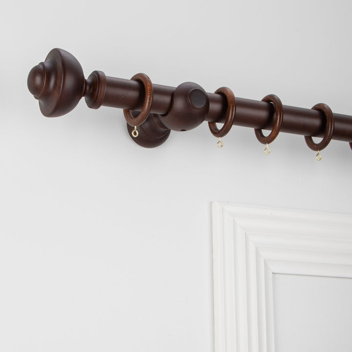 Wood Curtain Pole Kit with Kiel Finial, Dia. 35mm