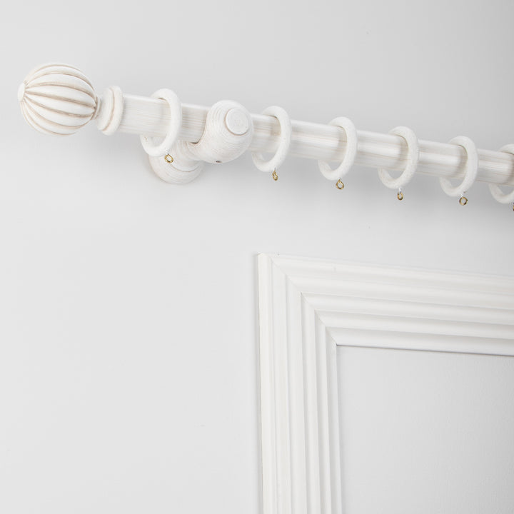 Wood Curtain Pole Kit with Melon Finial, Dia. 35mm