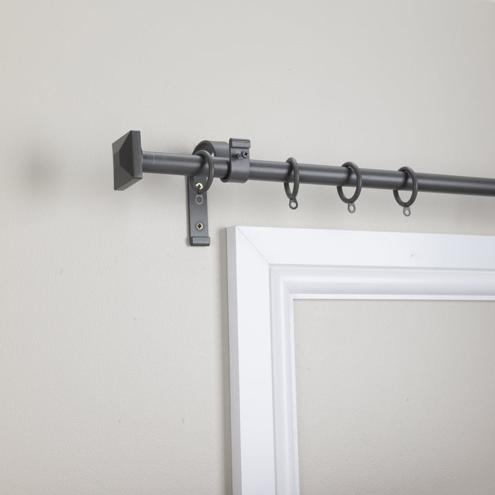 Metal Curtain Pole Kit with End Stop Finial