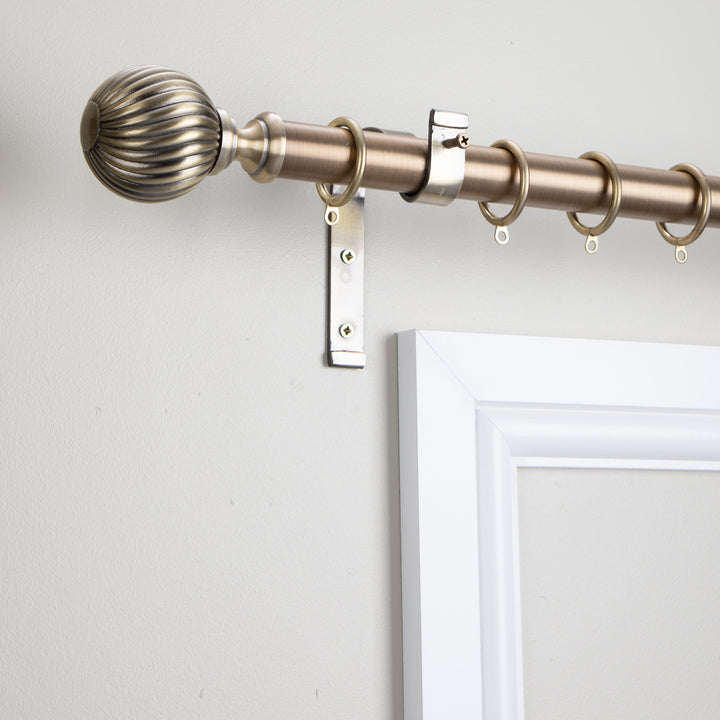 Metal Curtain Pole Kit with Swirl Ball finial