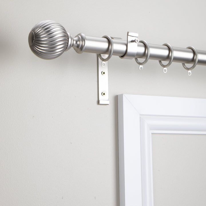 Metal Curtain Pole Kit with Swirl Ball finial