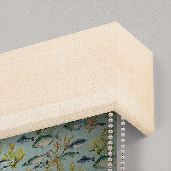 MDF Box Pelmet in Maple Finish Window Cornice for Wall and Architrave Mounted Roller Blinds.