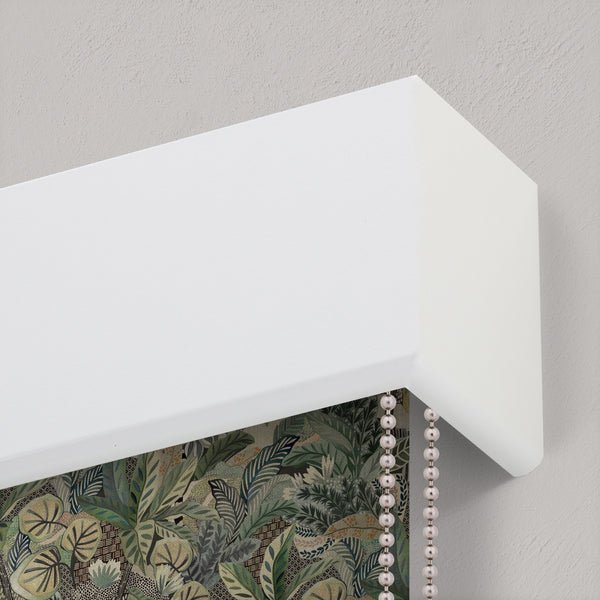 MDF Box Pelmet in Matt White Finish, Window Cornice for Wall and Architrave Mounted Roller Blinds.