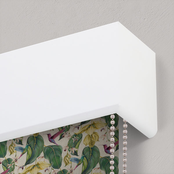 MDF White Paintable Box Pelmet, Window Cornice for Wall and Architrave Mounted Roller Blinds.