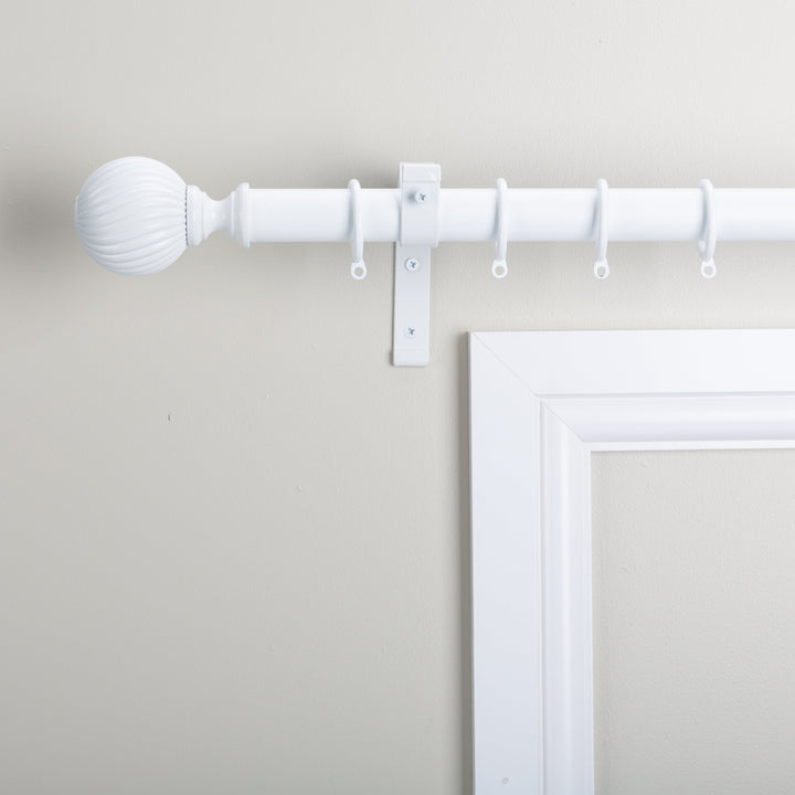 Metal Curtain Pole Kit with Swirl Ball finial